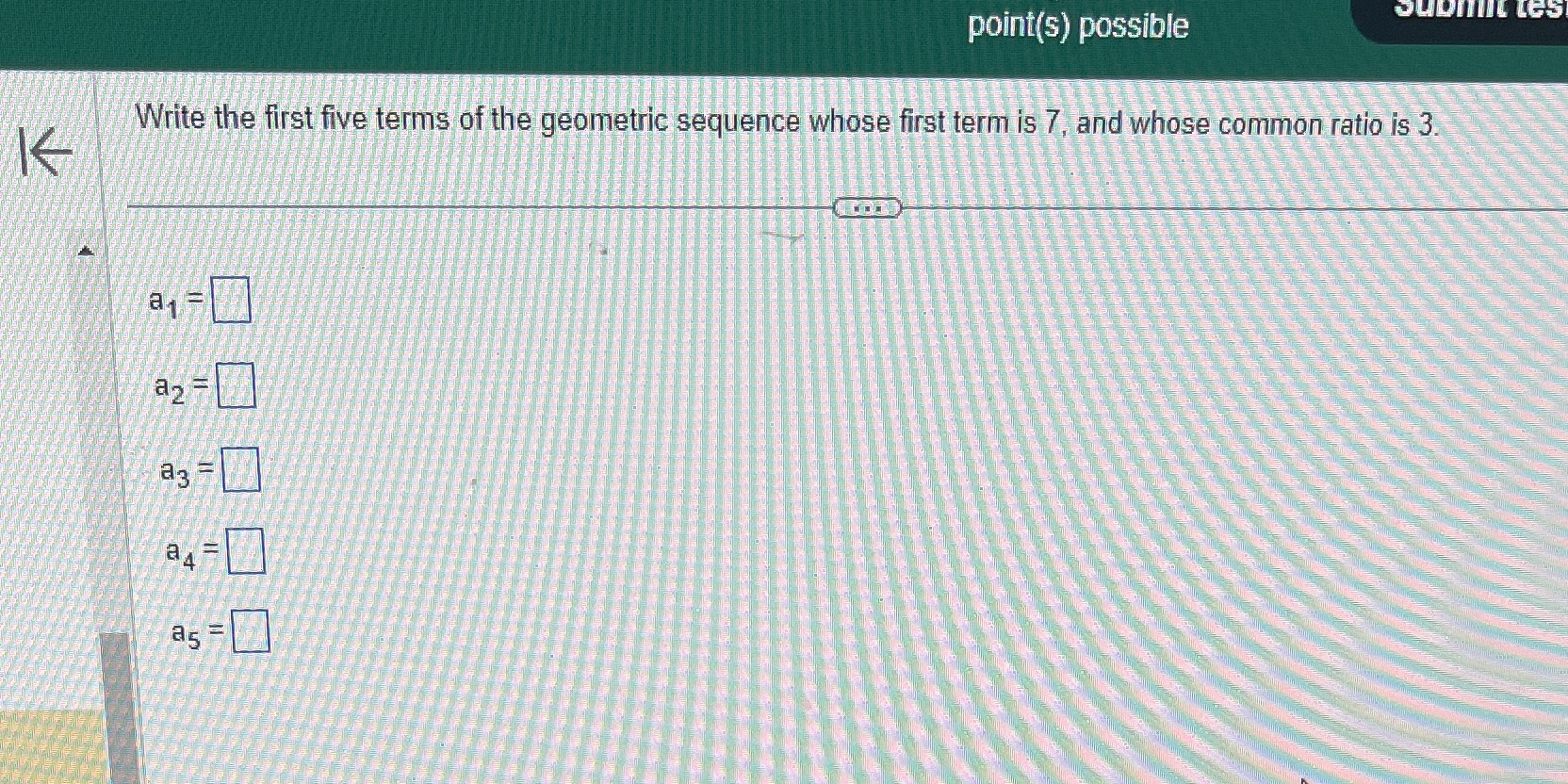 ouDITties point(s) possible Write the first five