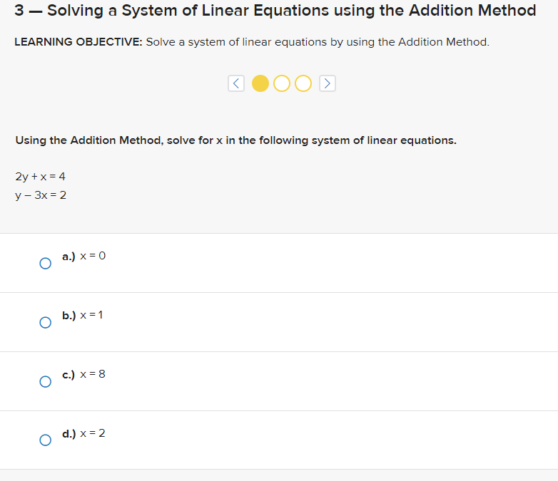 3 Solving a System of Linear Equations using the