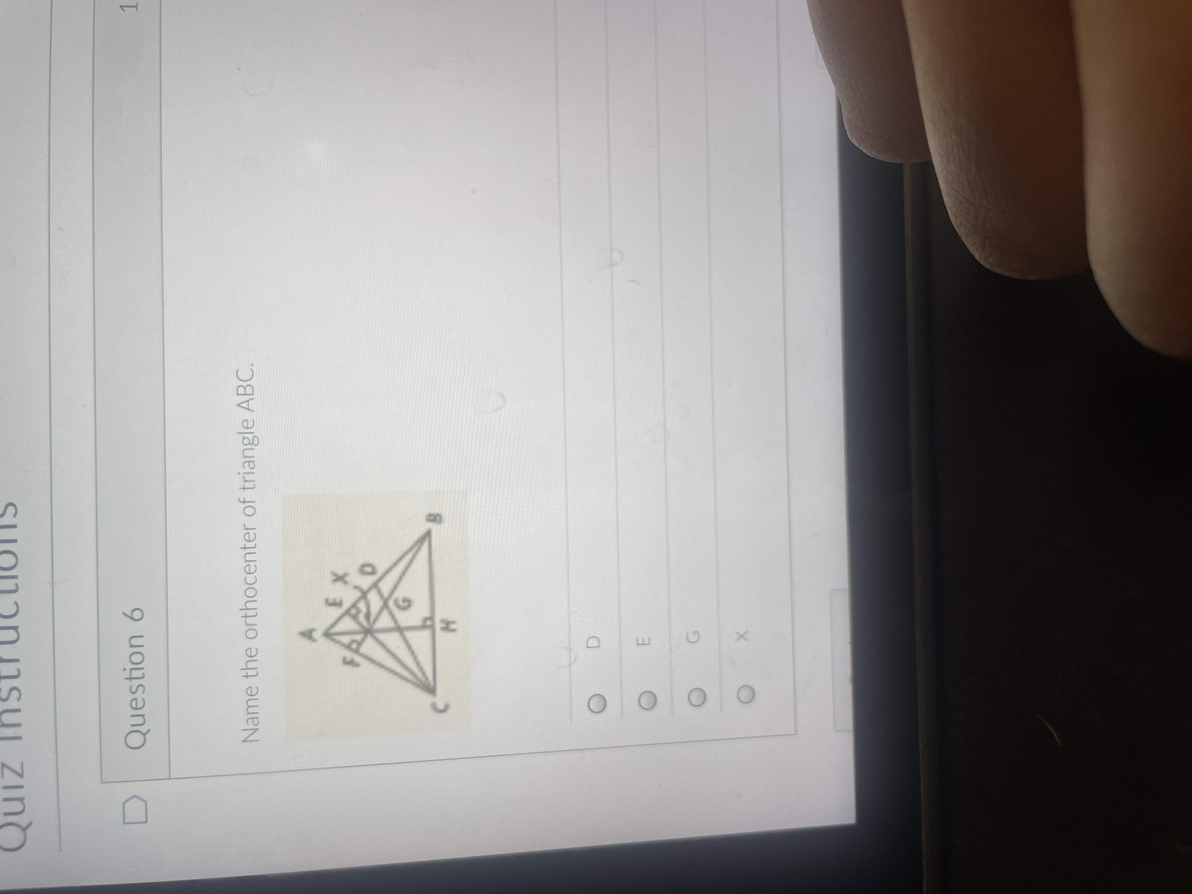 Quiz Instructions D Question 6 Name the