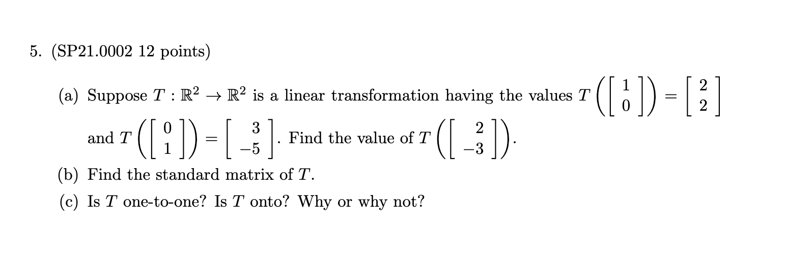 Thank you so much 5. (SP21.0002 12 points) (a)