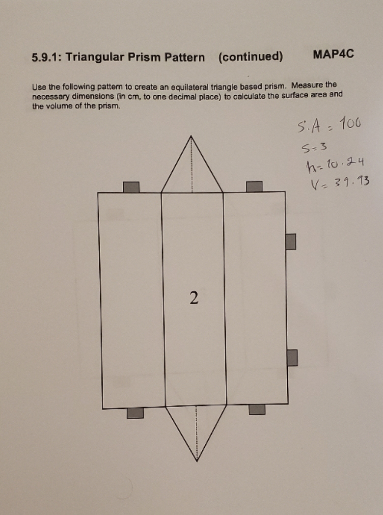 Triangular prism pattern 5.9.1: Triangular Prism