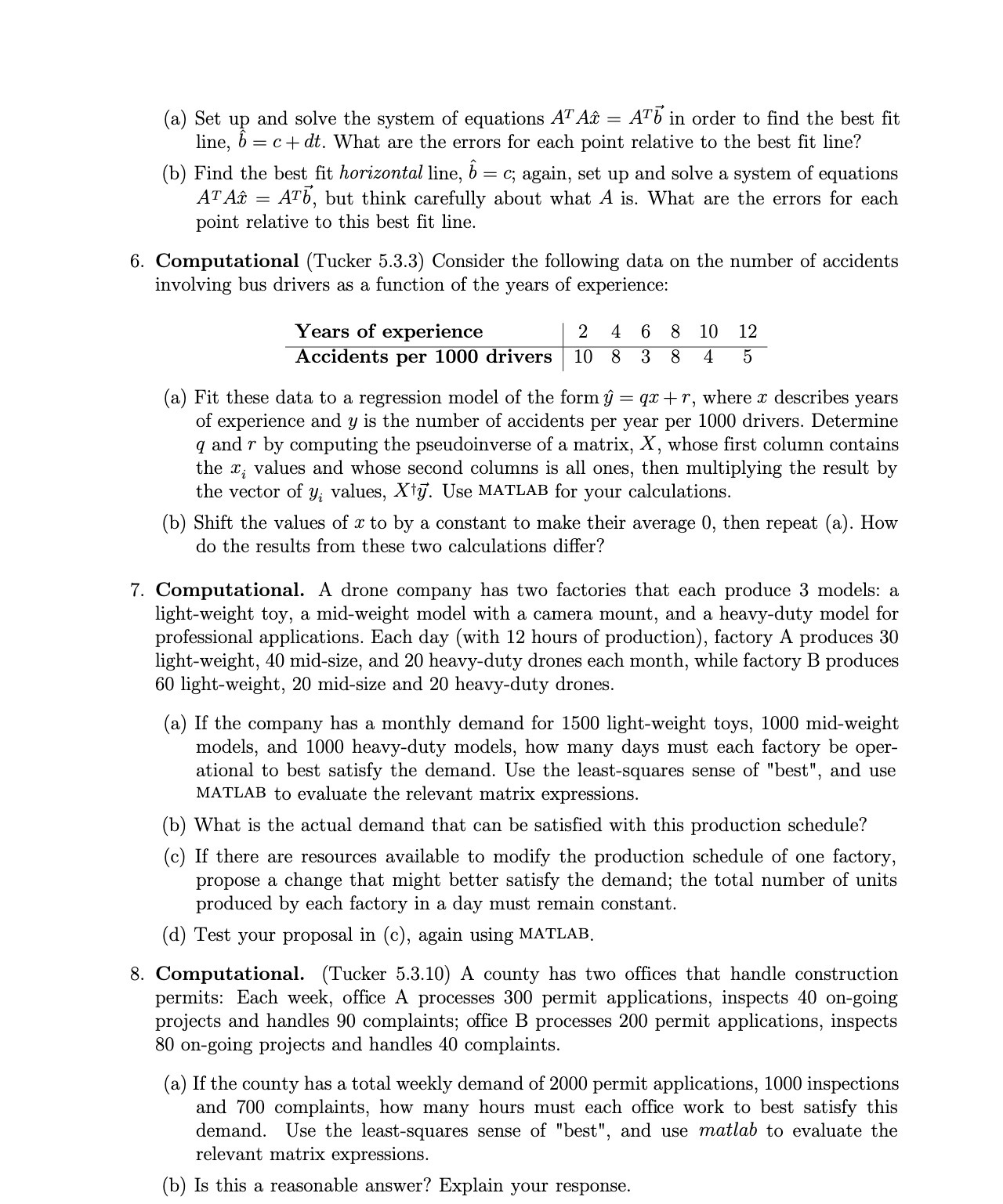 (a) Set up and solve the system of equations