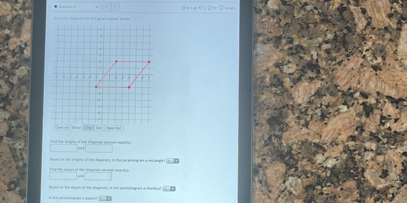 Question 2 < 0/1 pt 0 3 99 0 Details Draw the