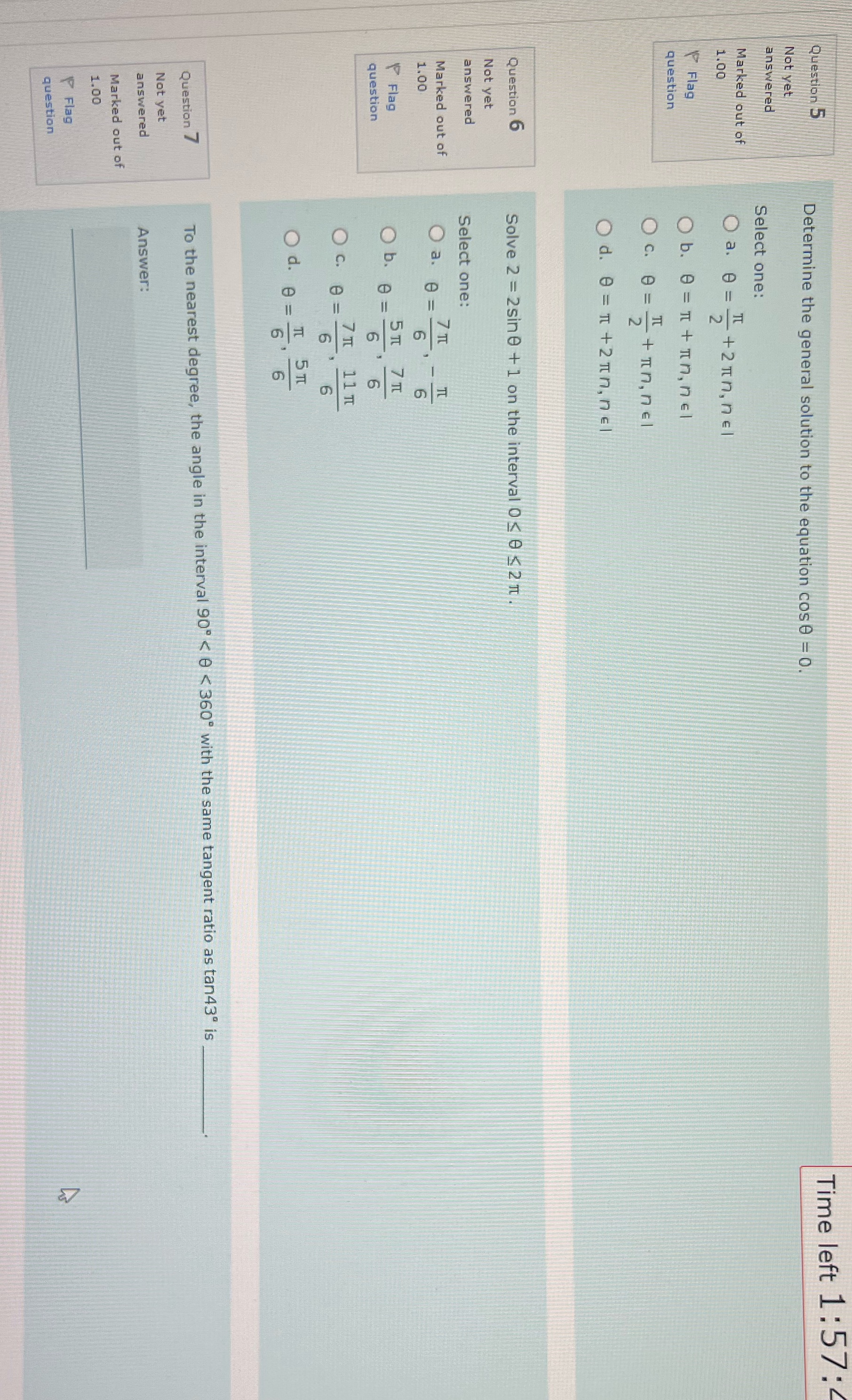 Help with 5,6,7 Question 5 Determine the general