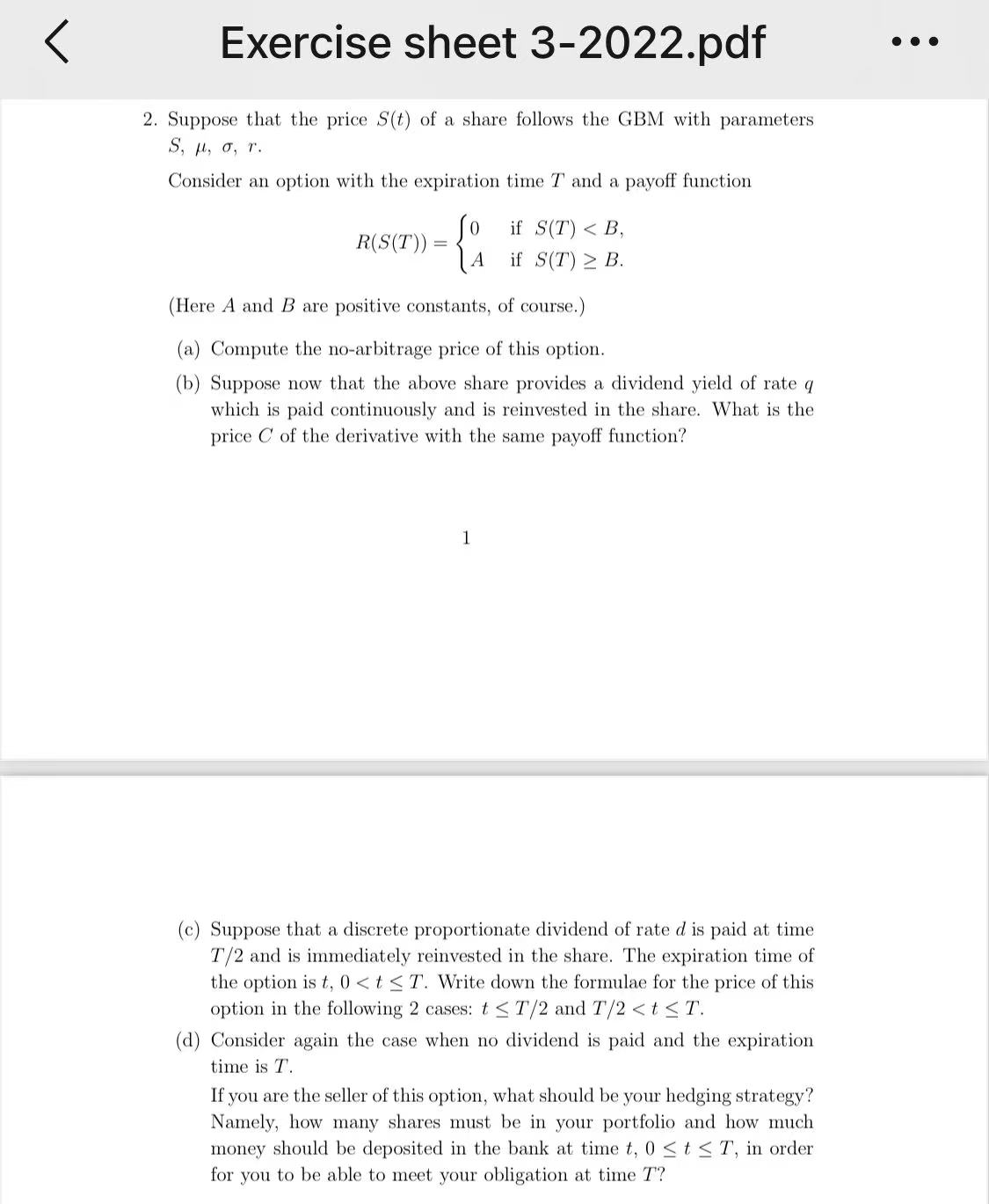 Exercise sheet 3-2022.pdf 2. Suppose that the