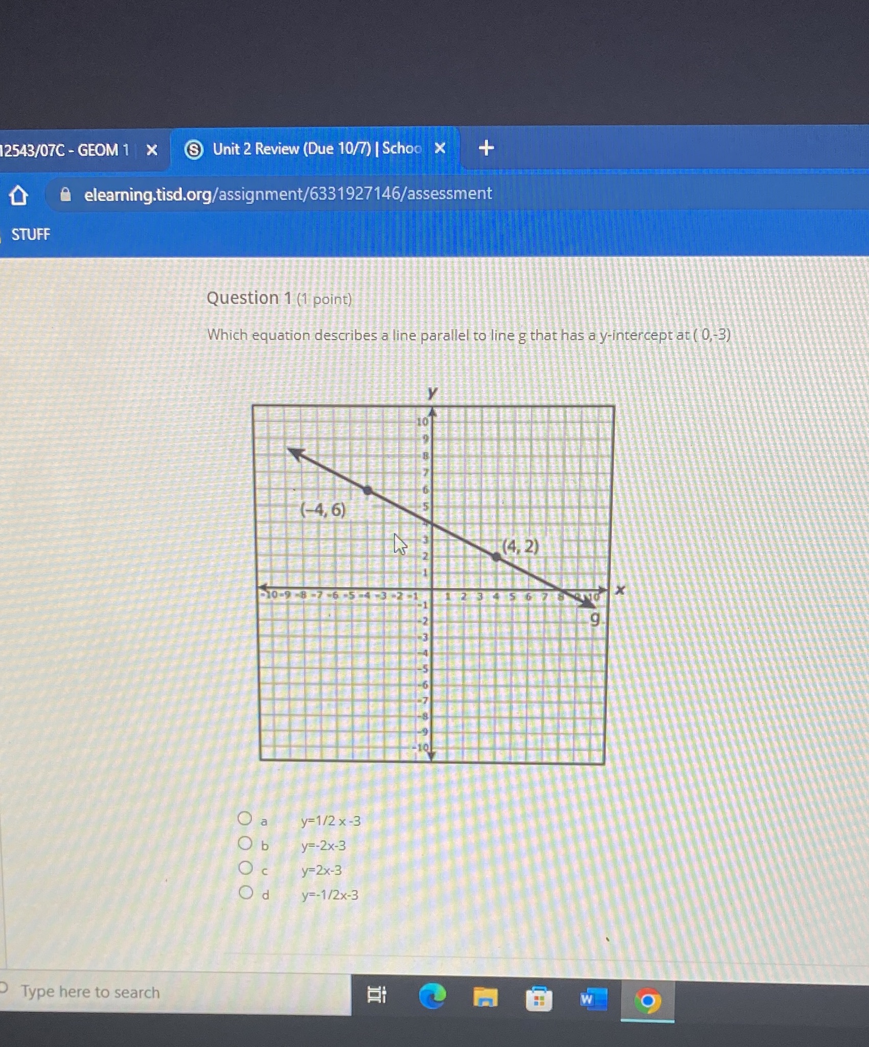 2543/07C - GEOM 1 X Unit 2 Review (Due 10/7) |