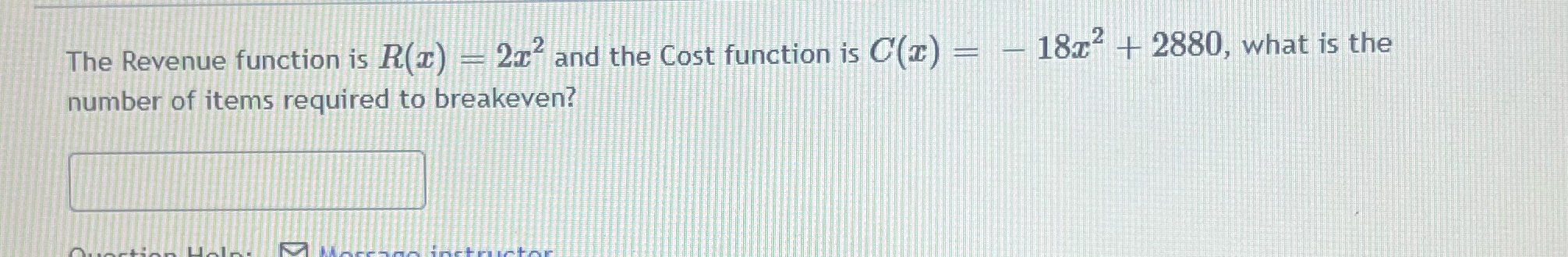 I need help 6 The Revenue function is R(T) - 217