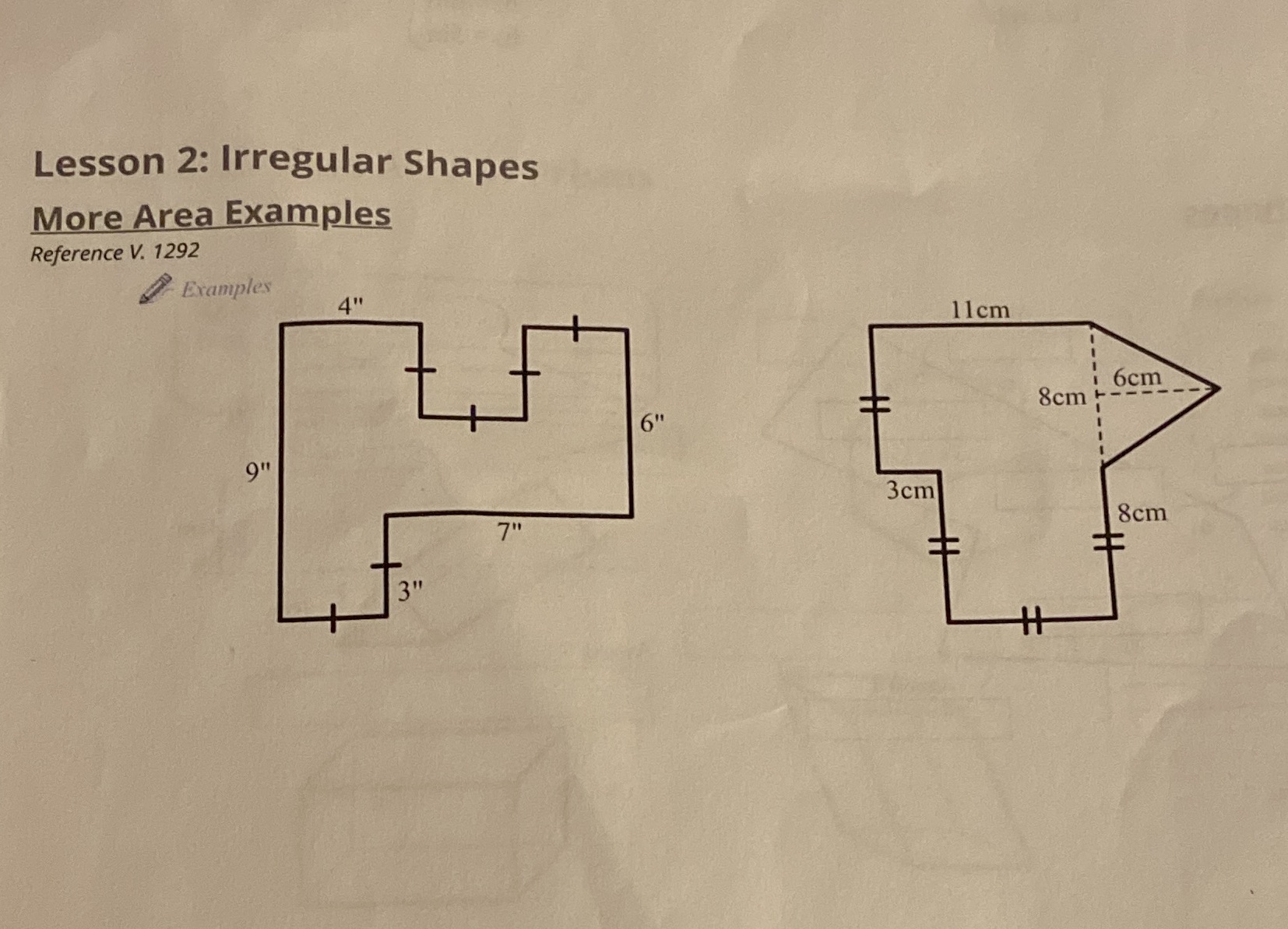 I have to calculate the area of both these