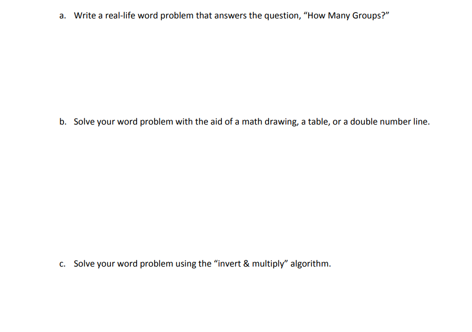 a. Write a real-life word problem that answers