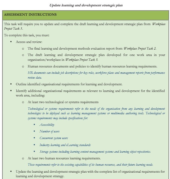 Update learning and development strategic plan