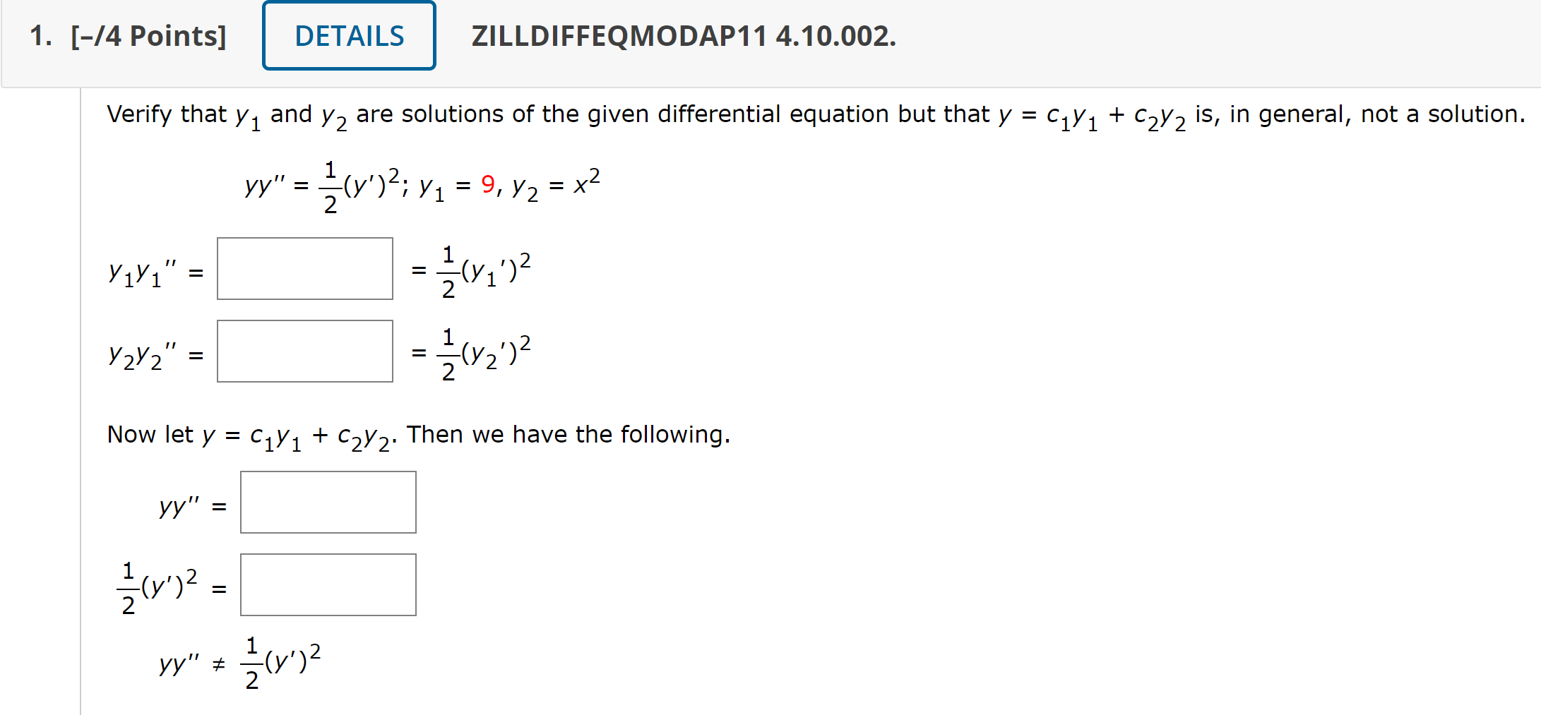 1. [-/4 Points] DETAILS ZILLDIFFEQMODAP11