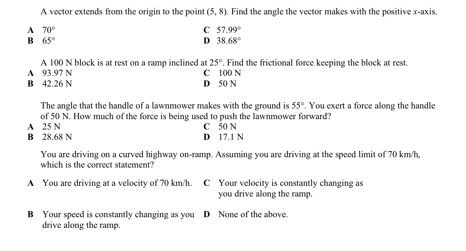 Please explain the questions using sine and