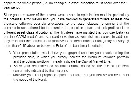 apply to the whole period (i.e. no changes in