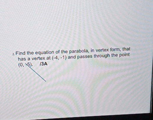 Quadratic relations 2. Find the equation of the