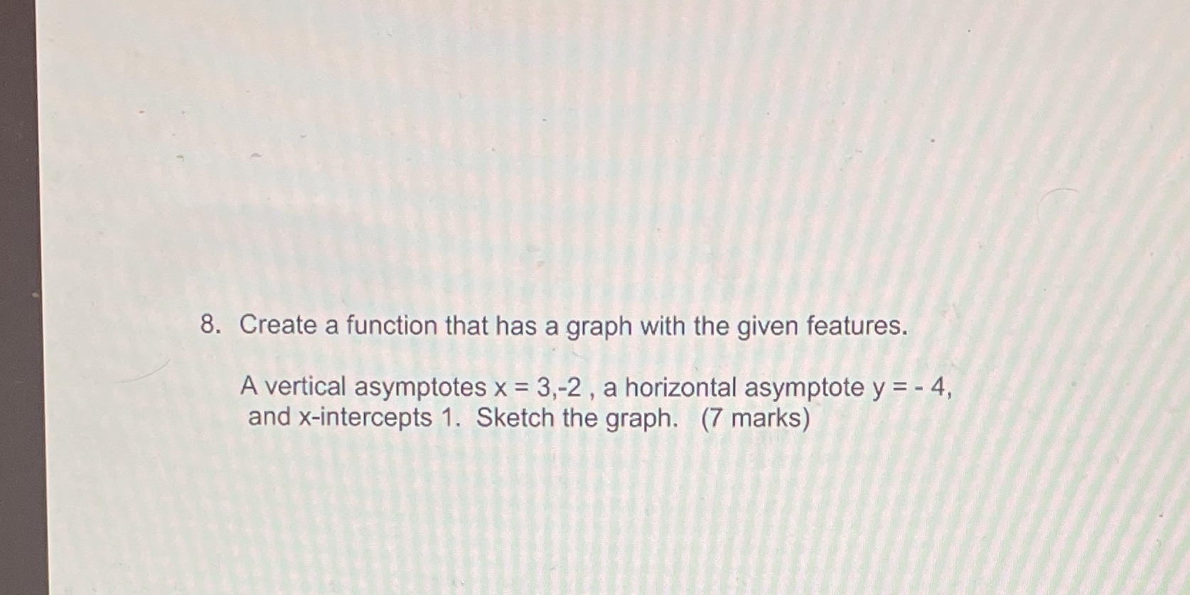 8. Create a function that has a graph with the