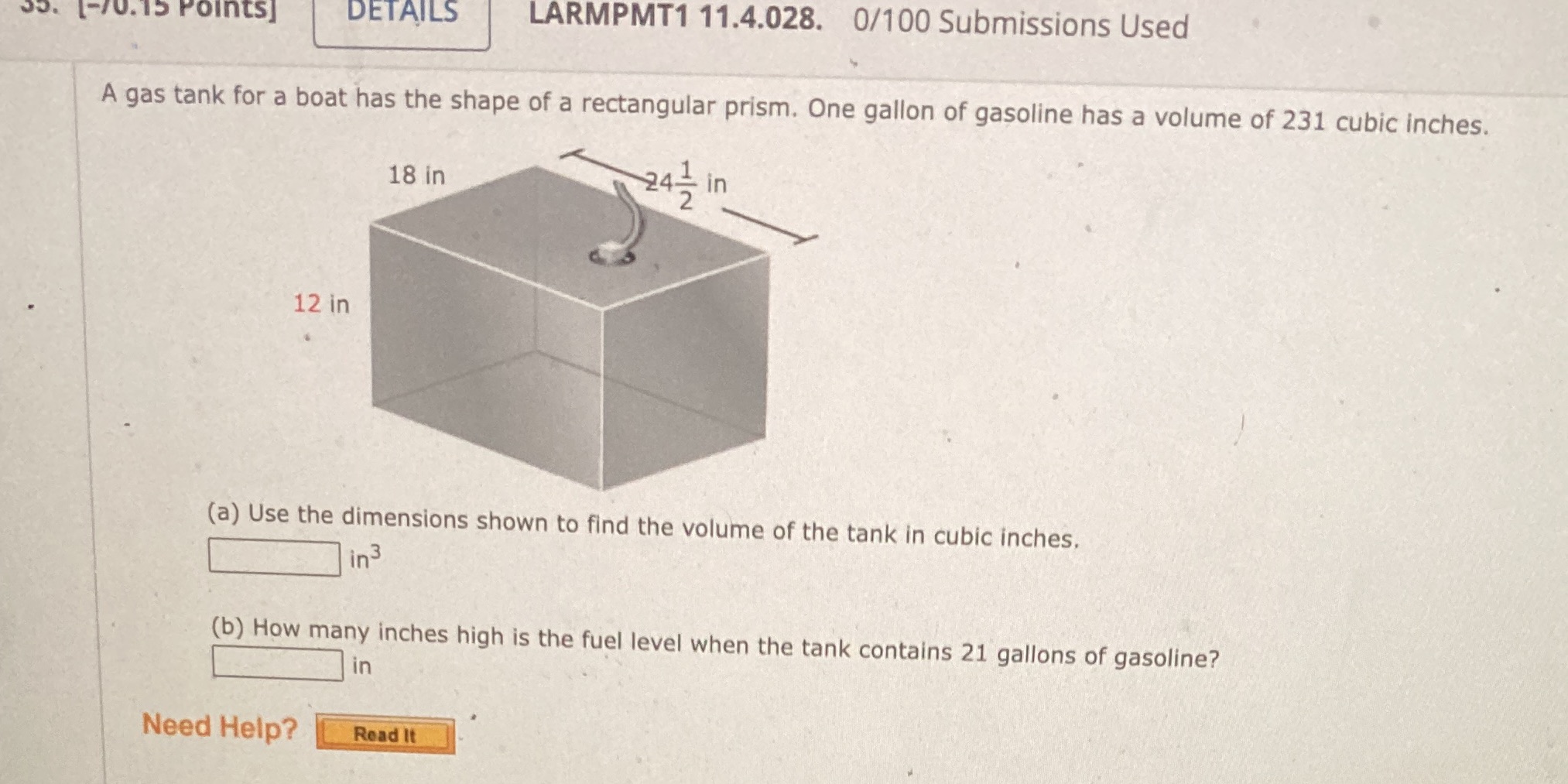 [-70.15 Points] DETAILS LARMPMT1 11.4.028. 0/100