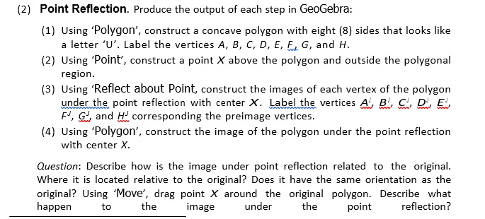 GEOMETRIC TRANSFORMATIONS [2} Point Reflection.