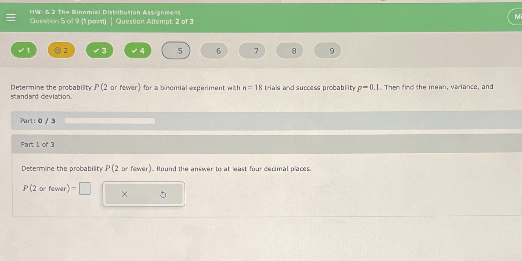 HW: 6.2 The Binomial Distribution Assignment E
