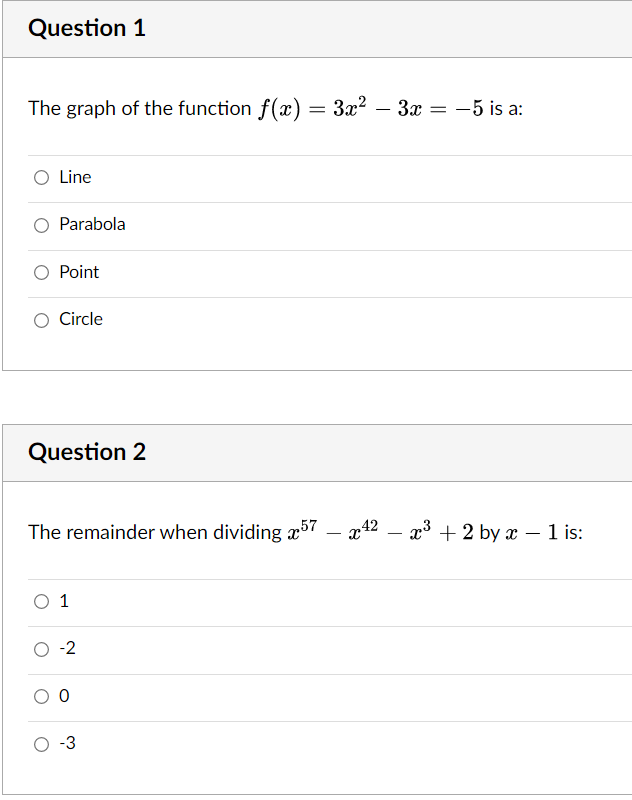 Question 1 The graph of the functien f(l] = 3:32