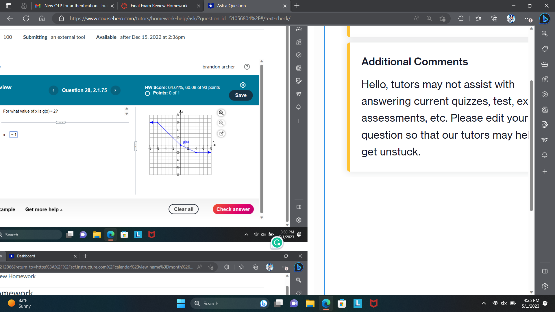 M New OTP for authentication - bra x Final Exam