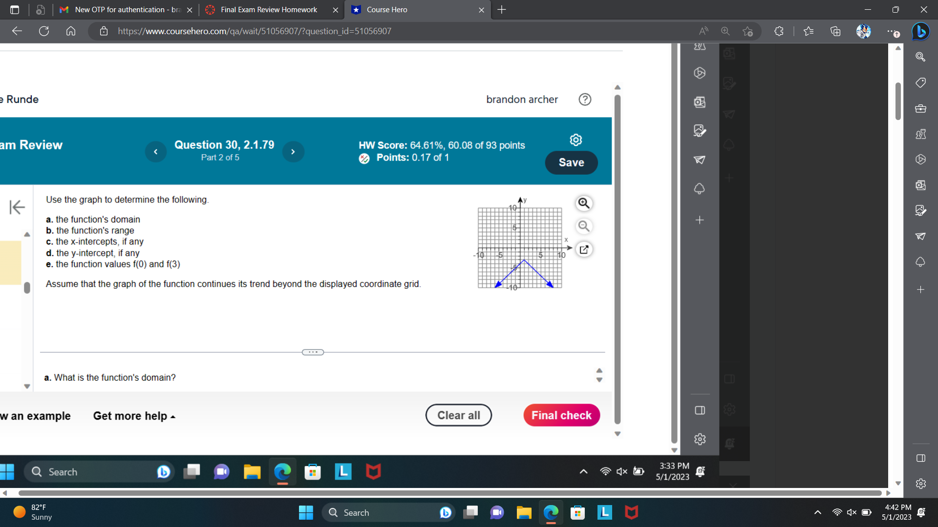 M New OTP for authentication - bra x Final Exam