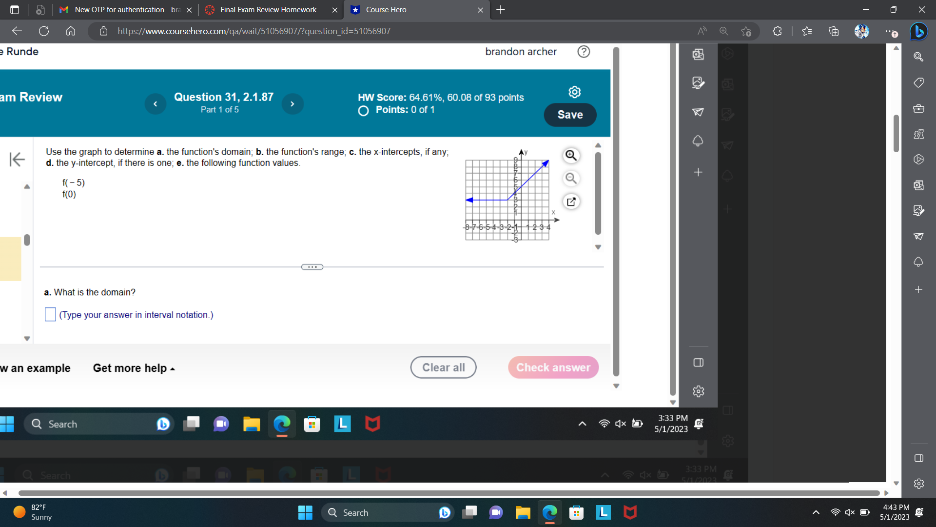 M New OTP for authentication - bra x Final Exam