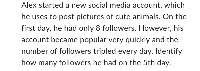 Alex started a new social media account, which he