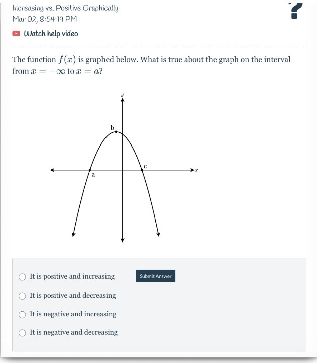 Increasing vs. Positive Graphically Mar 02,
