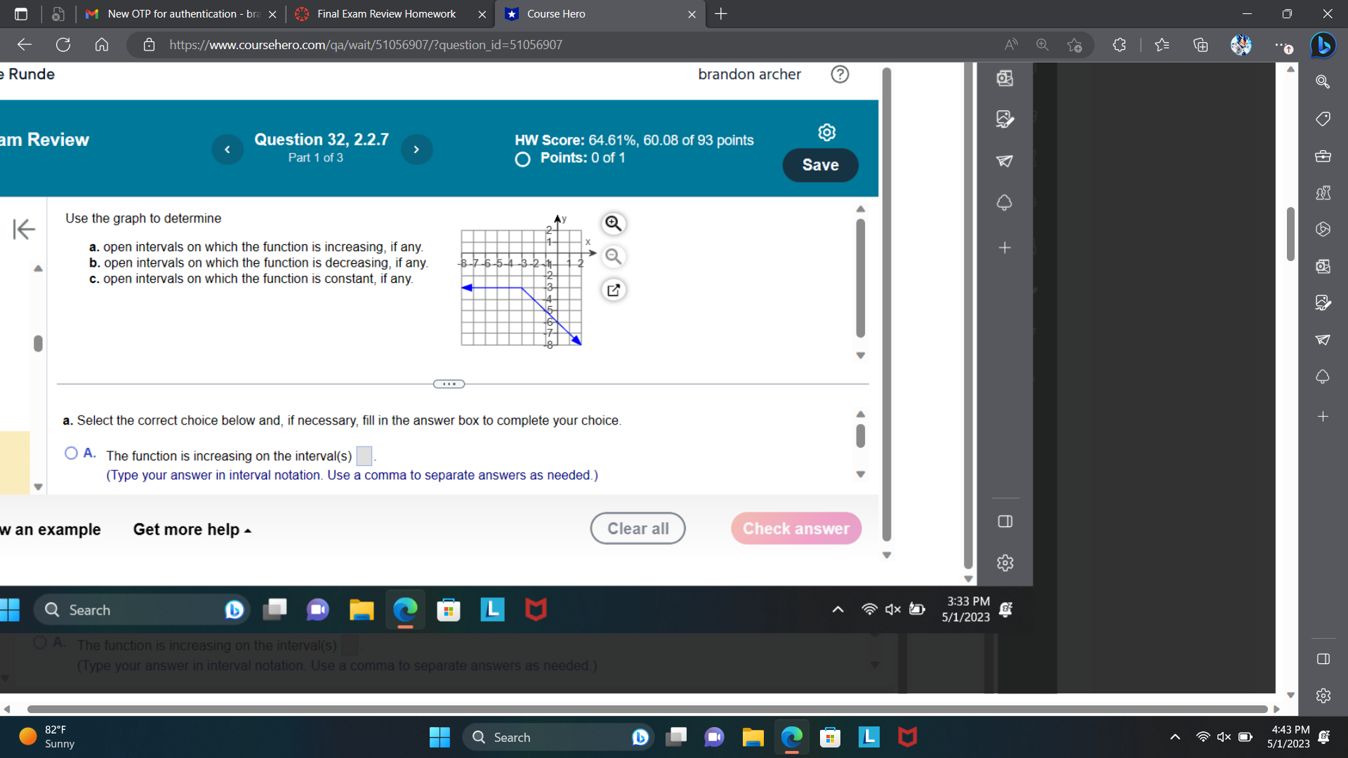 M New OTP for authentication - bra x Final Exam