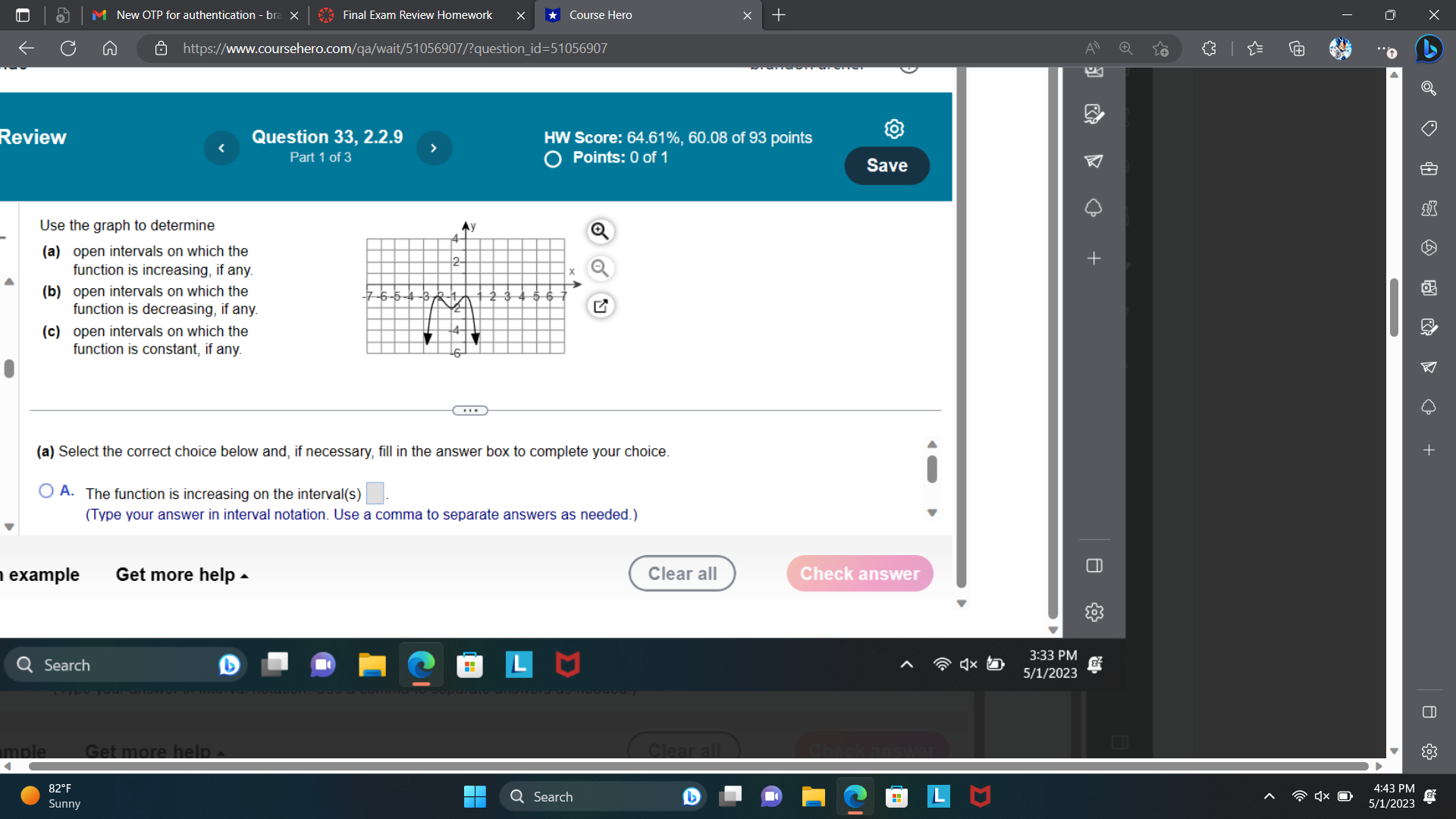 M New OTP for authentication - bra x Final Exam