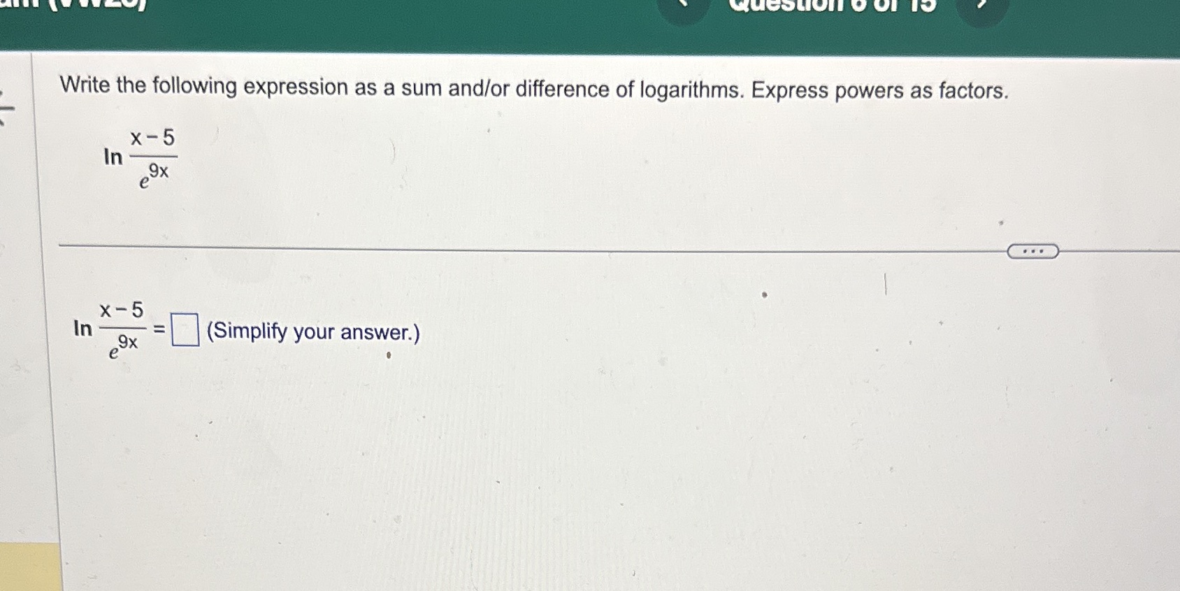 7 Write the following expression as a sum andlor