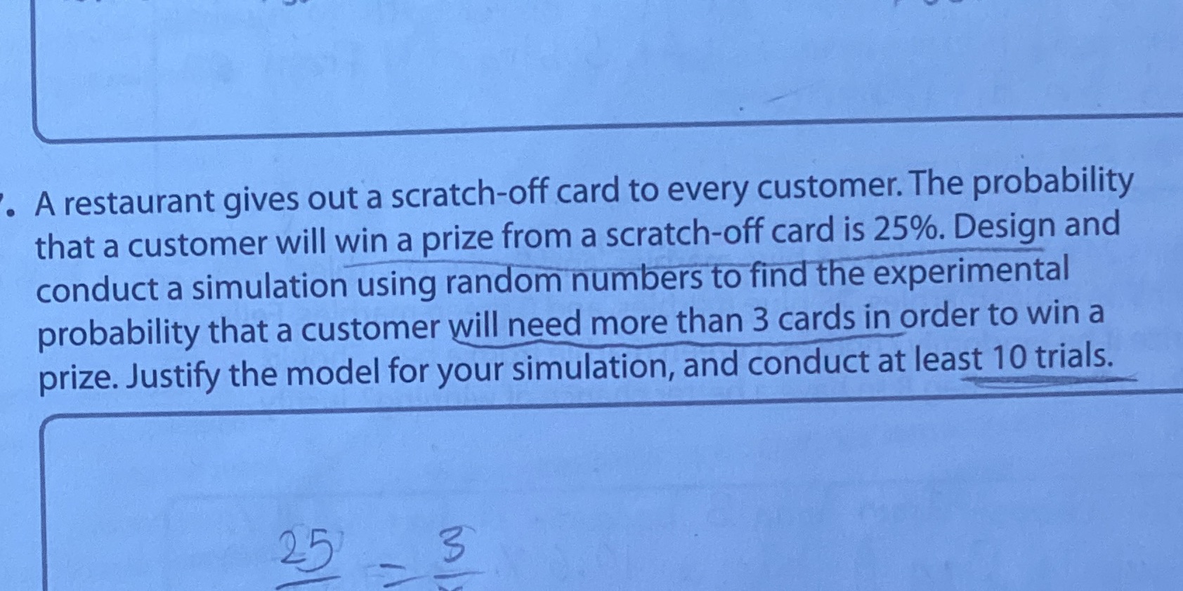 A restaurant gives out a scratch-off card to