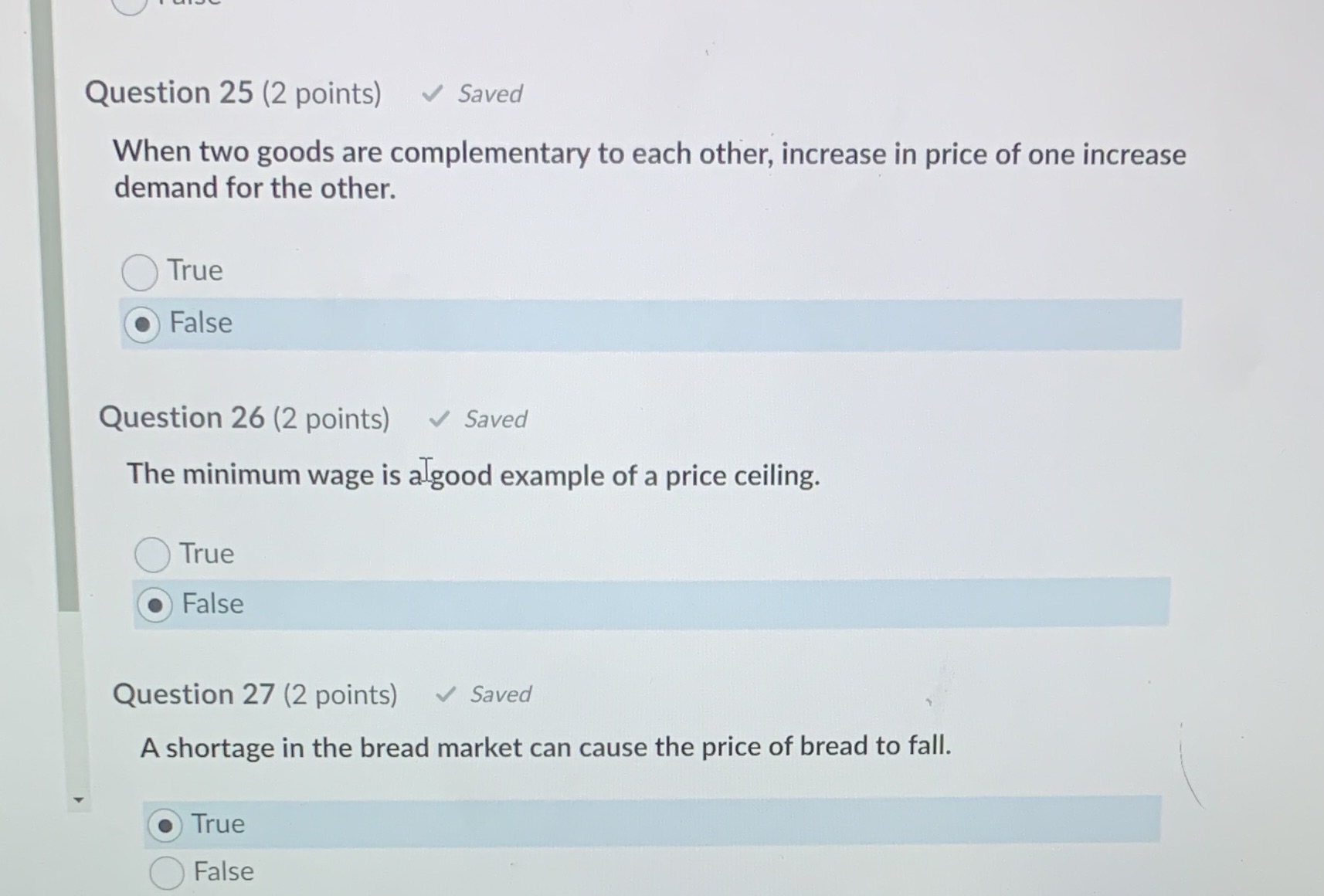 Question 25 (2 points) Saved When two goods are