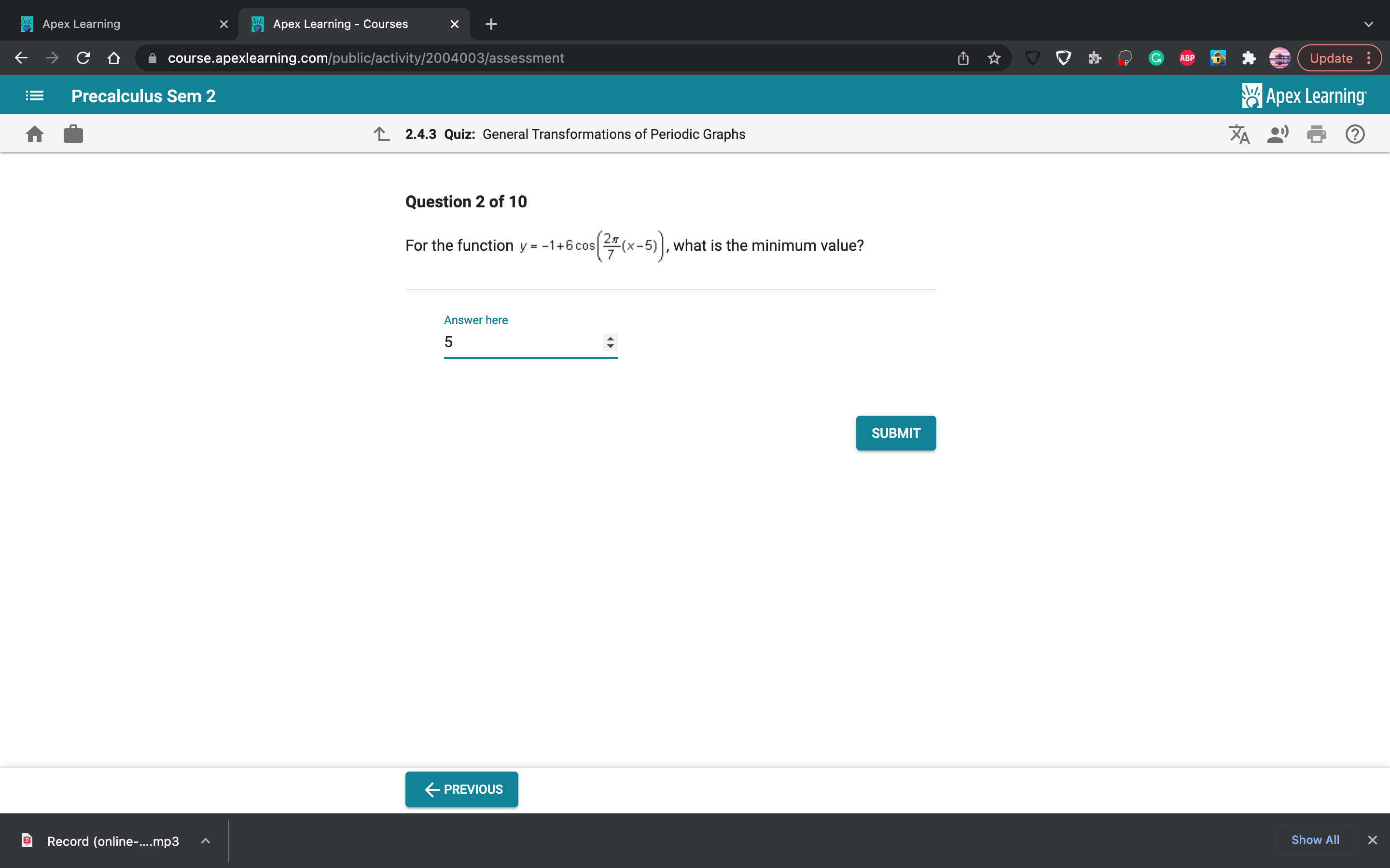 Apex Learning X Apex Learning - Courses X K