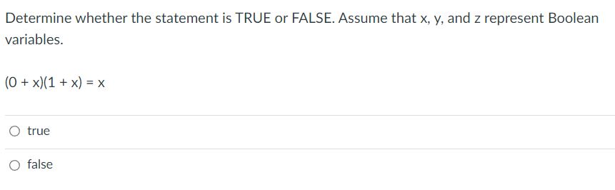 Determine whether the statement is TRUE or FALSE.
