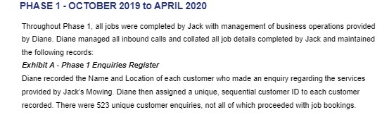 PHASE 1 - OCTOBER 2019 to APRIL 2020 Throughout