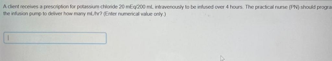 client received a pre for potassium chloride