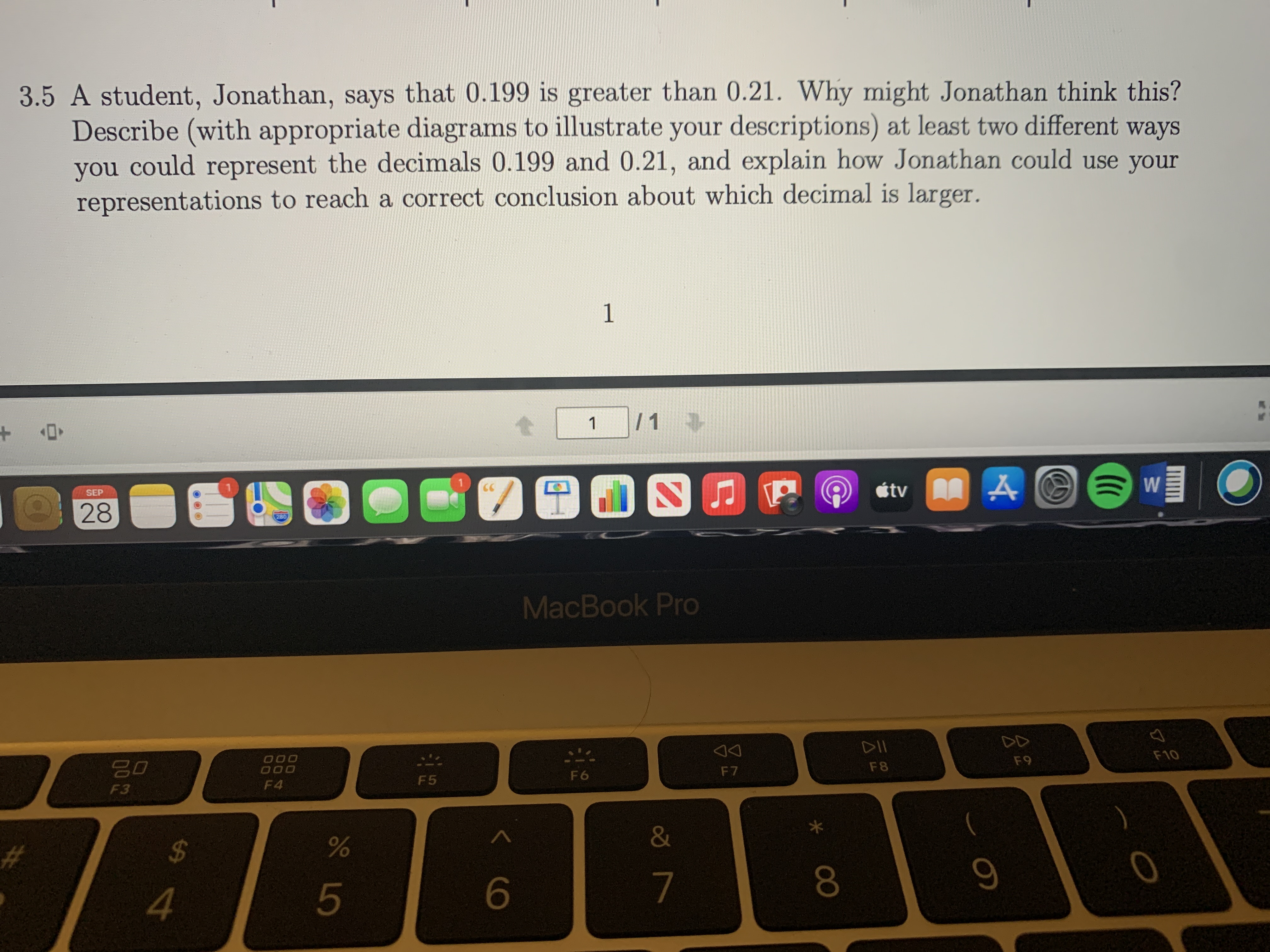 3.5 A student, Jonathan, says that 0.199 is