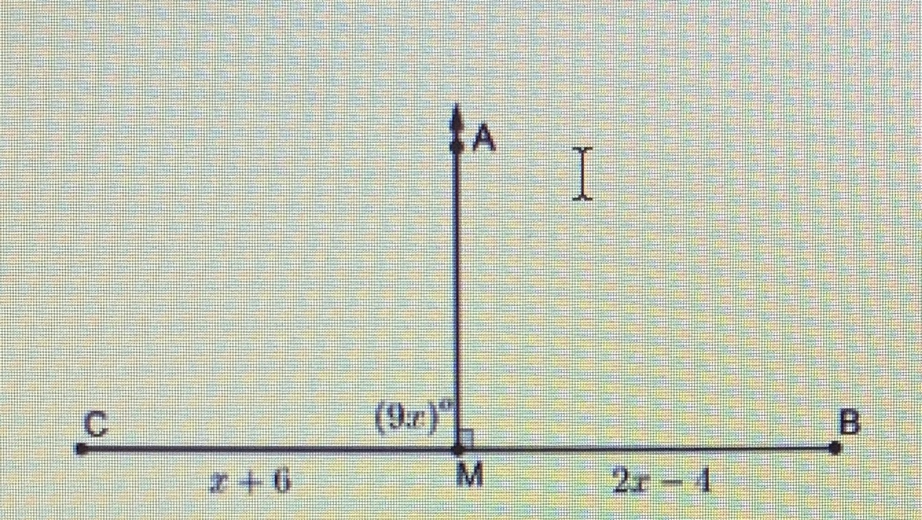 MA bisect segment CB at midpoint M . Based off