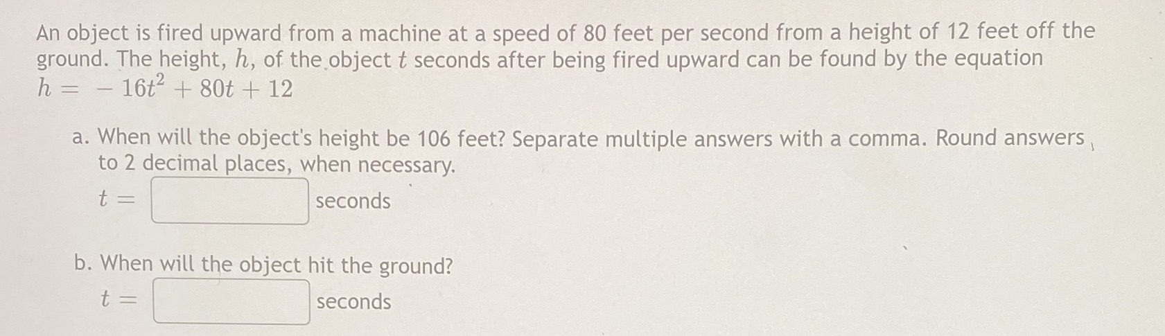 Pleas answer within 15 minutes An object is fired