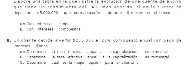 Elabore una tabla en la que ilustre la evolucion