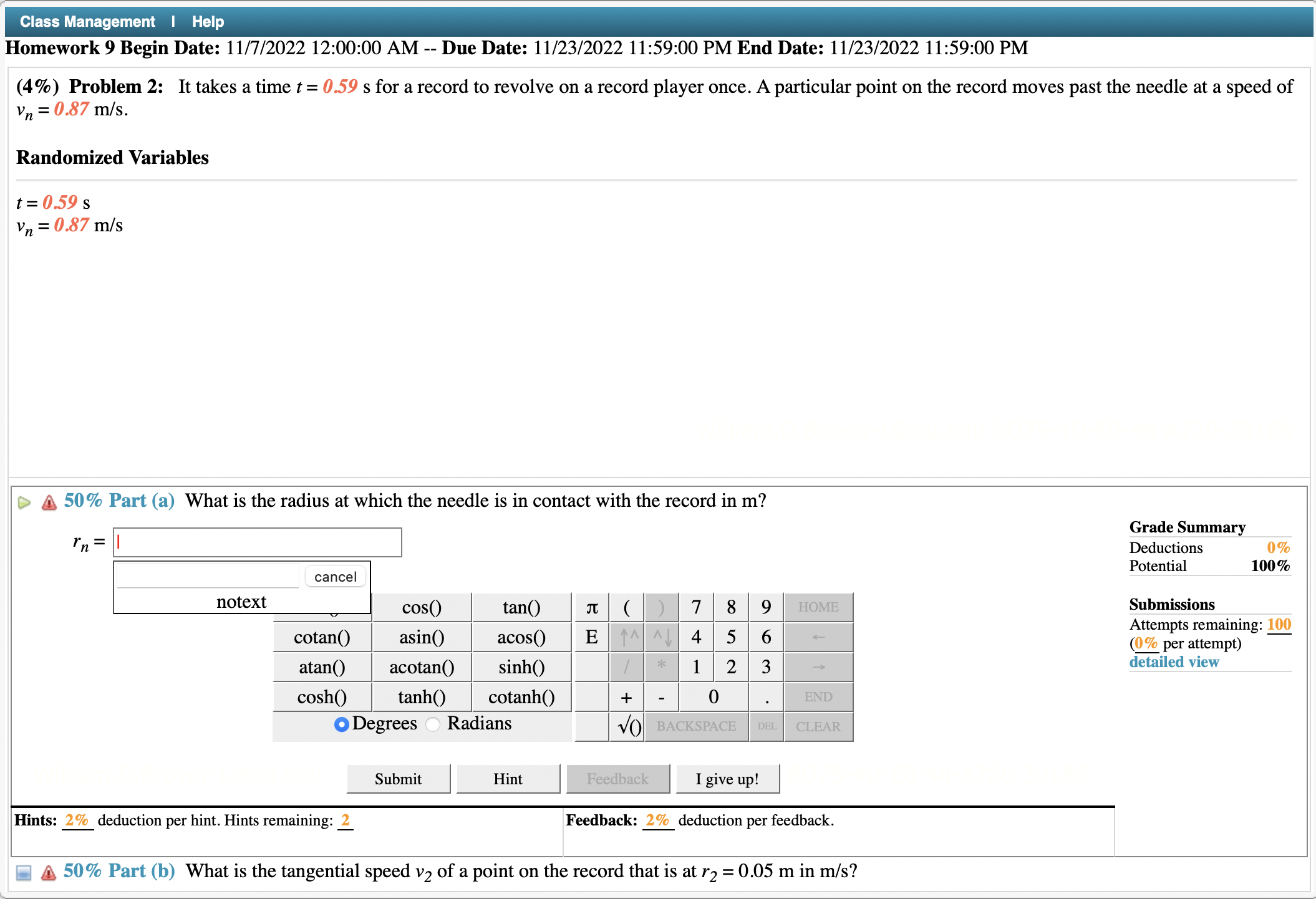 Class Management | Help Homework 9 Begin Date: