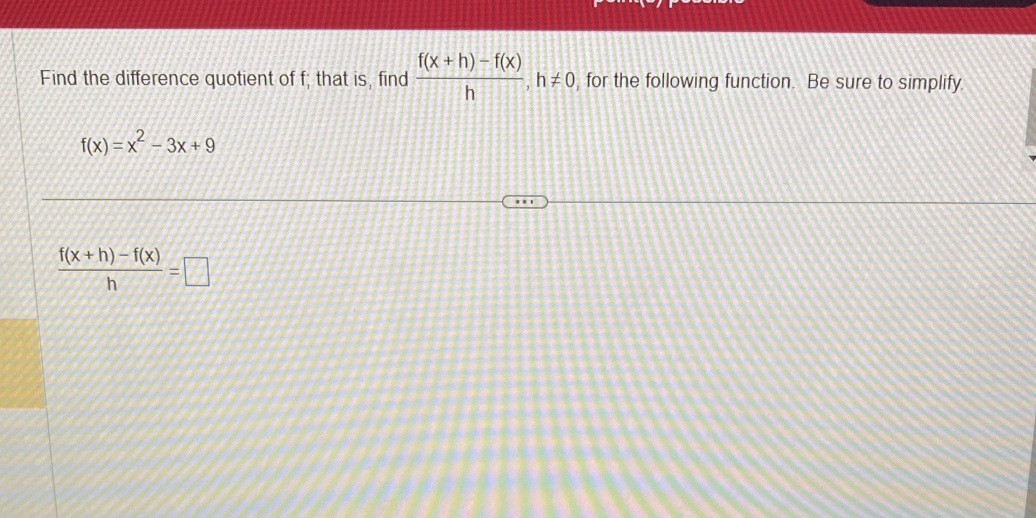 Difference of the quotient? f ( x + h ) - f ( x )