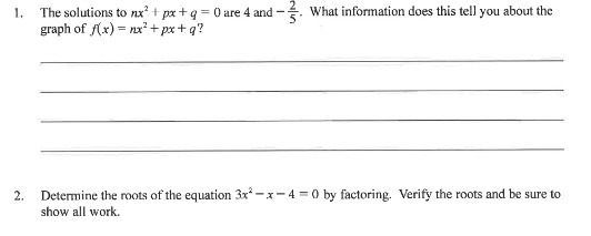 1. The solutions to nx' + px + q = 0 are 4