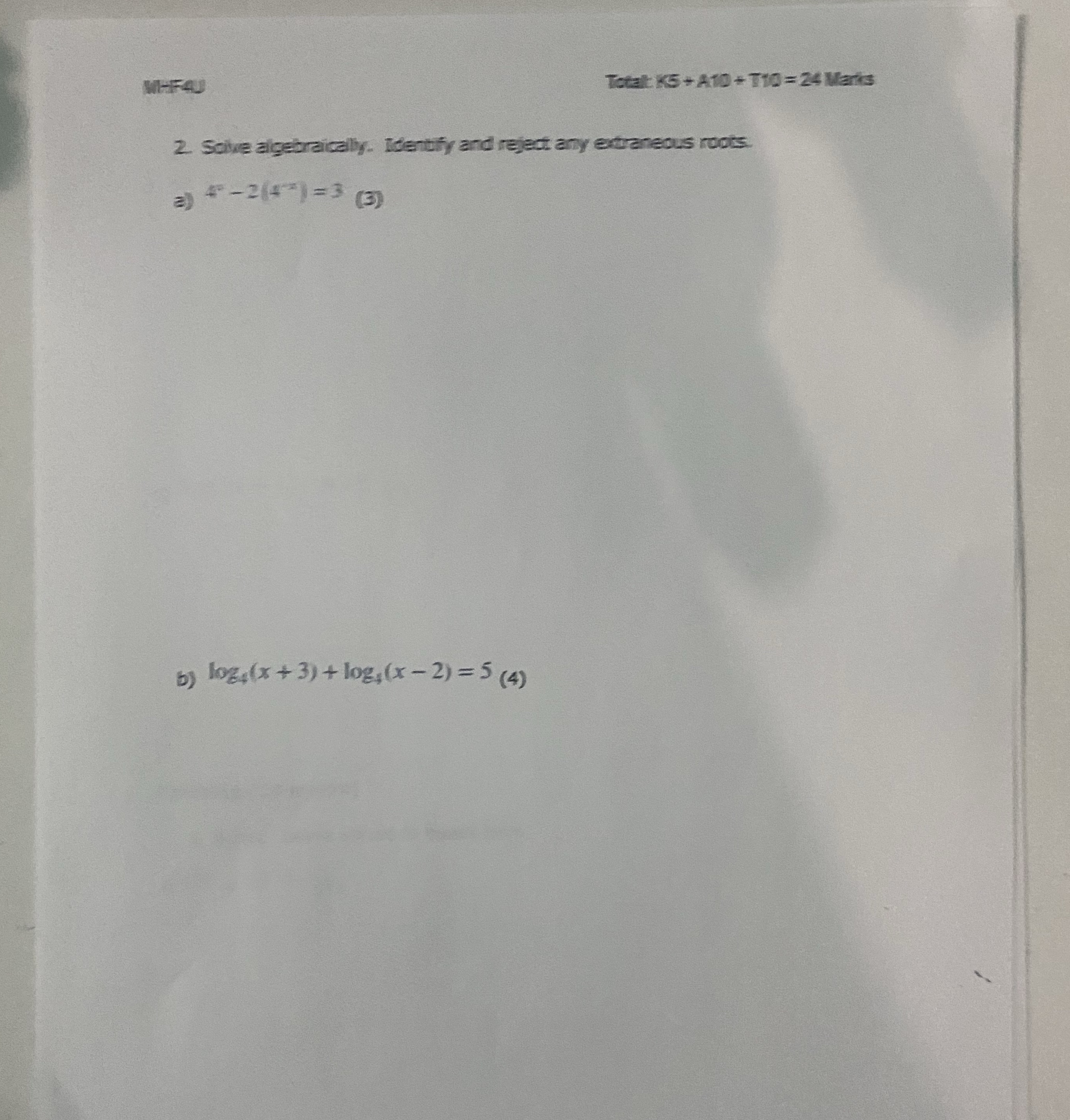 The question is from logarithmic functions Please