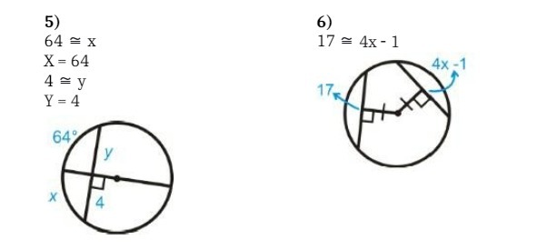 5) 6) 64 = X 17 = 4x - 1 X = 64 4x -1 4 =y 17 Y =