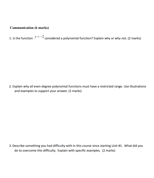 Multiple Choice (10 marks) Identify the choice