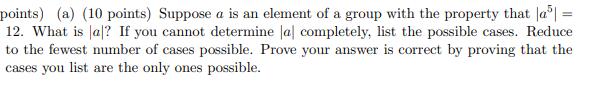 points] {a} [1i] points]I Suppose a is an element