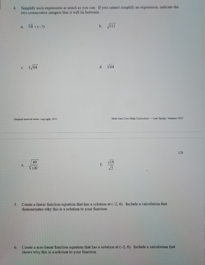please answer these questions 4. Simplify each