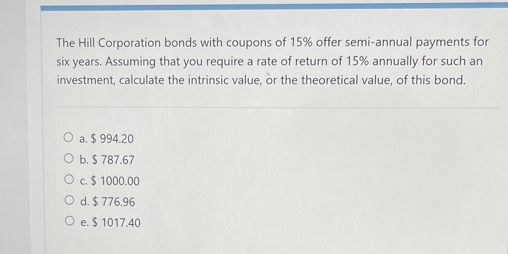 The Hill Corporation bonds with coupons of 15%